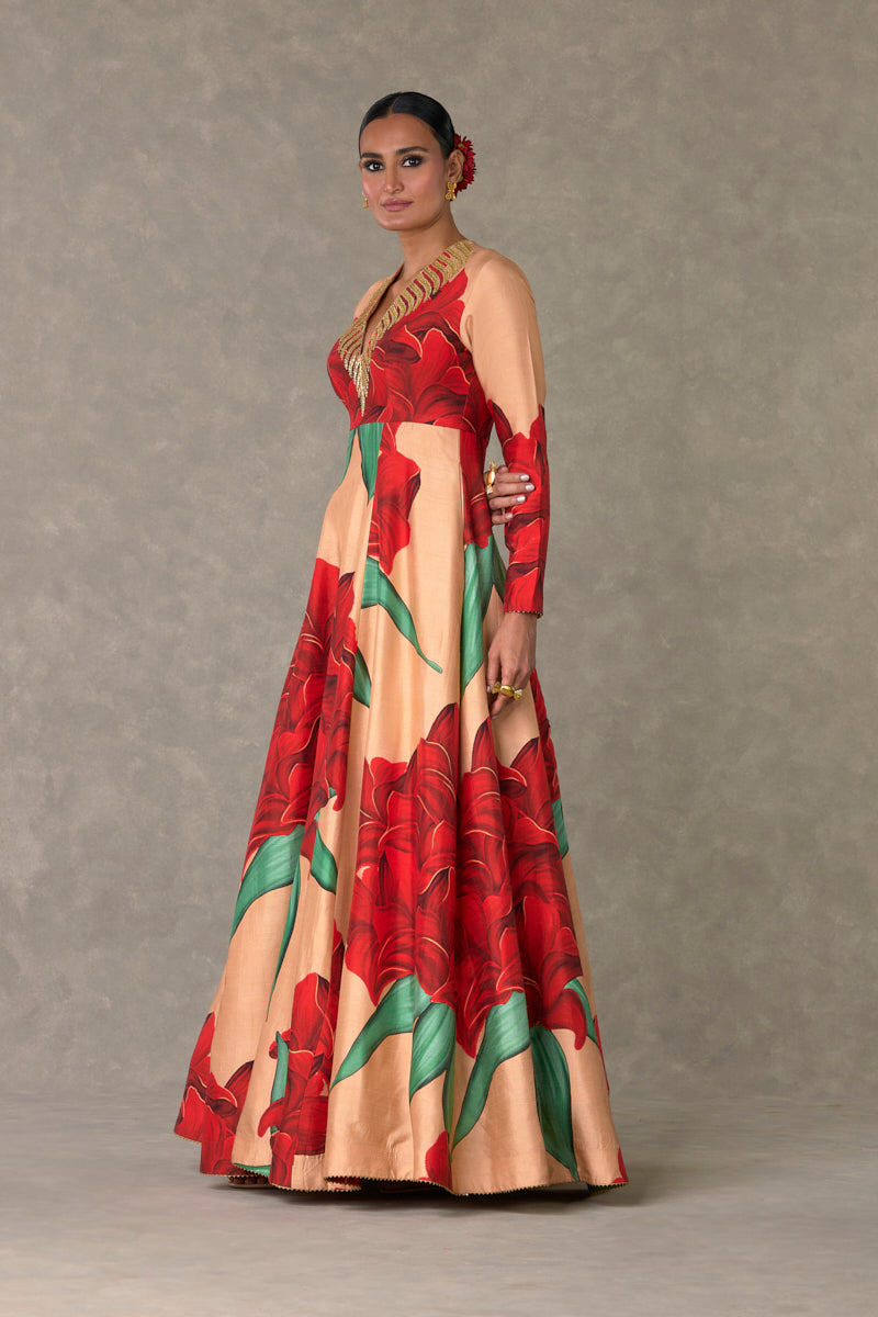 Salmon Candy Swirl Gown