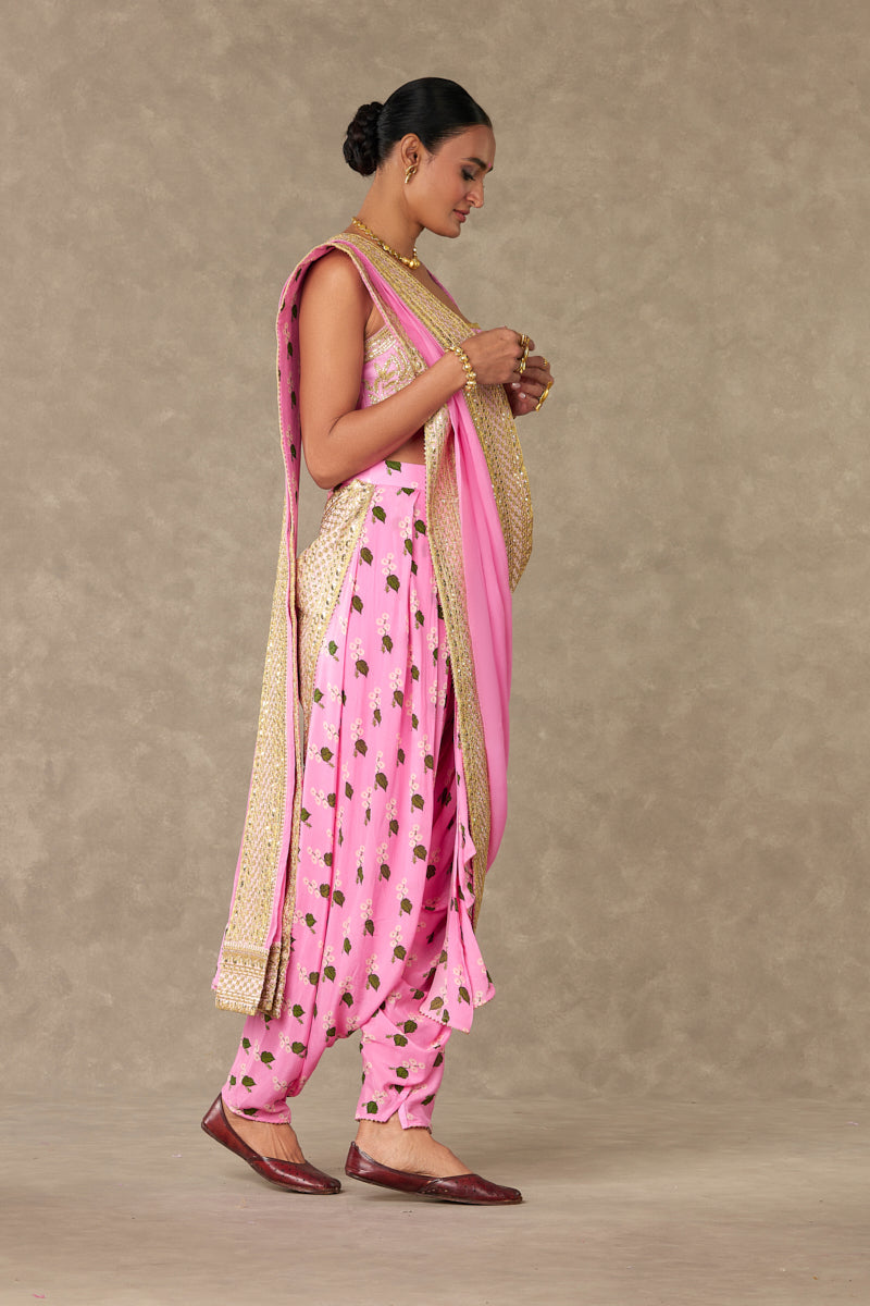 Pink Cotton Candy Dhoti Saree