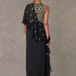 Black 'Paan-Phool' Saree Gown