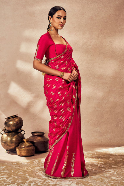 Pink Whispering Lily Crush Saree
