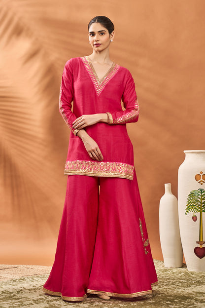 PINK TRIKONE SHARARA SET