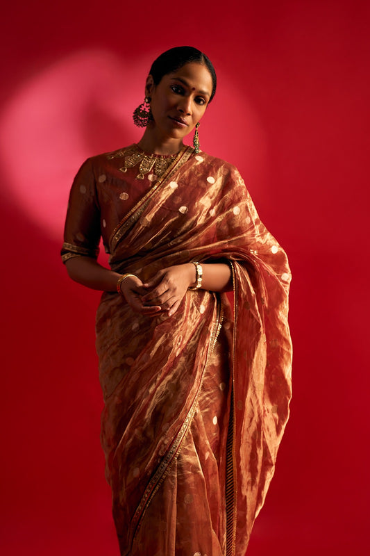 Black Wishdrop Gota Saree