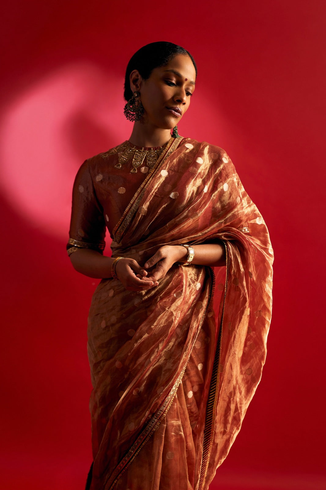 Black Wishdrop Gota Saree
