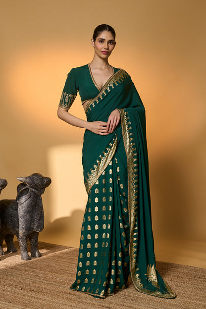 Green Amber Arches Saree