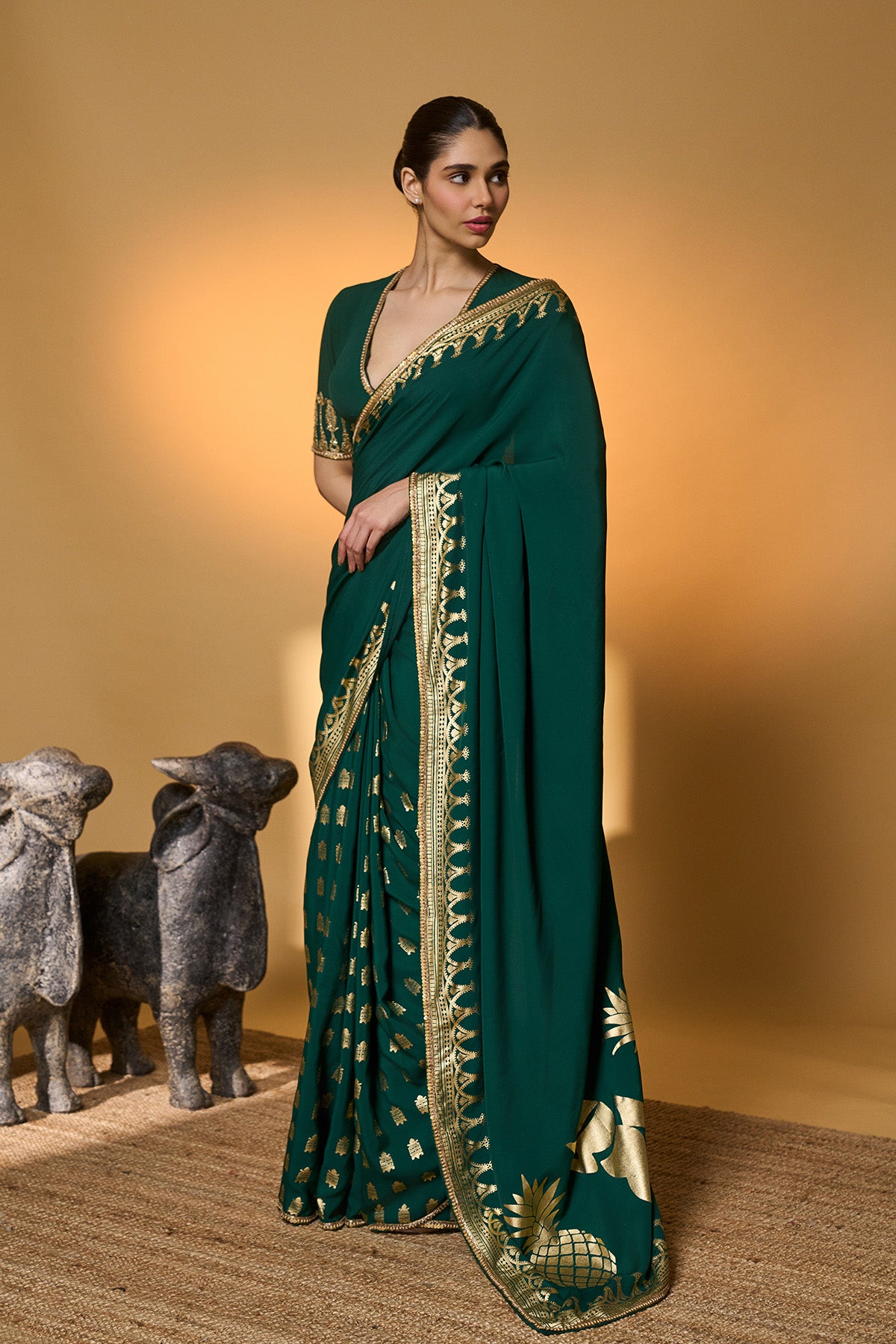 Green Amber Arches Saree