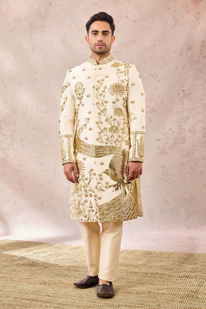 IVORY BAGH E BAHAR SHERWANI SET