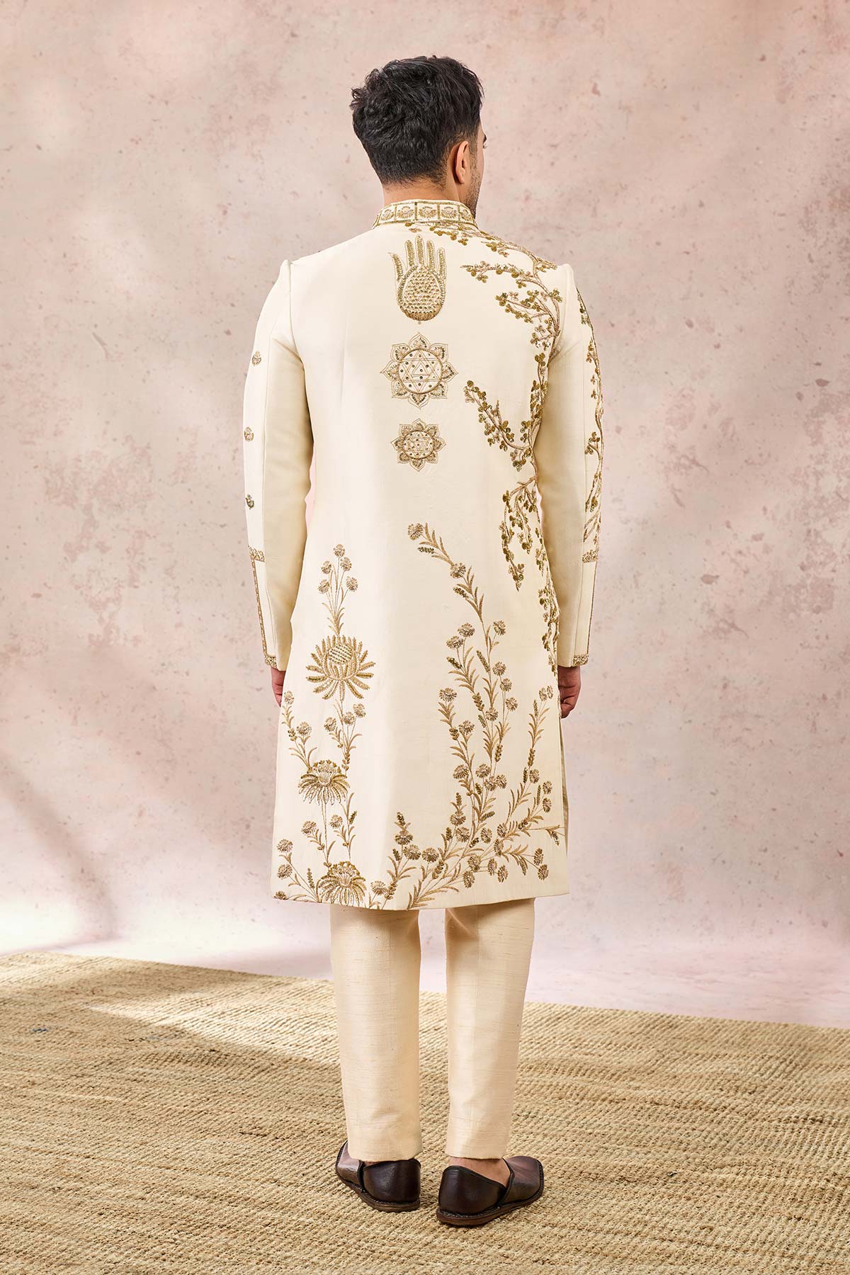 IVORY BAGH E BAHAR SHERWANI SET