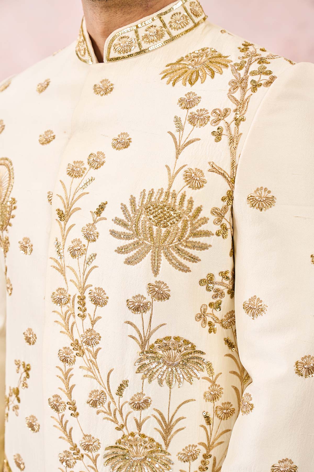 IVORY BAGH E BAHAR SHERWANI SET