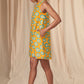 Classic Yellow Crazy Daizy Halter Neck Dress