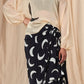 Black And Ivory Mooncrest One Shoulder Poncho with Drape Skirt Set  