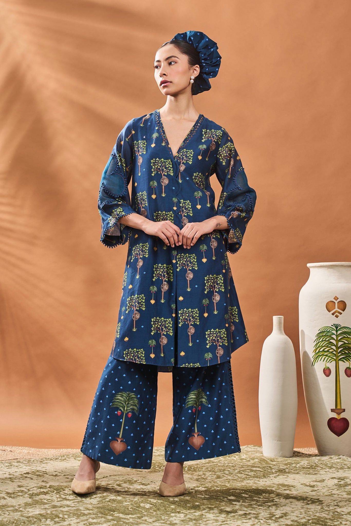 INDIGO WILDSCAPE TUNIC SET