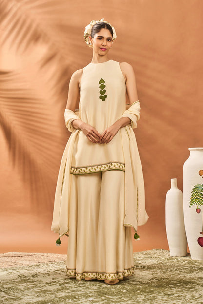Cream Wildscape Kurta Set