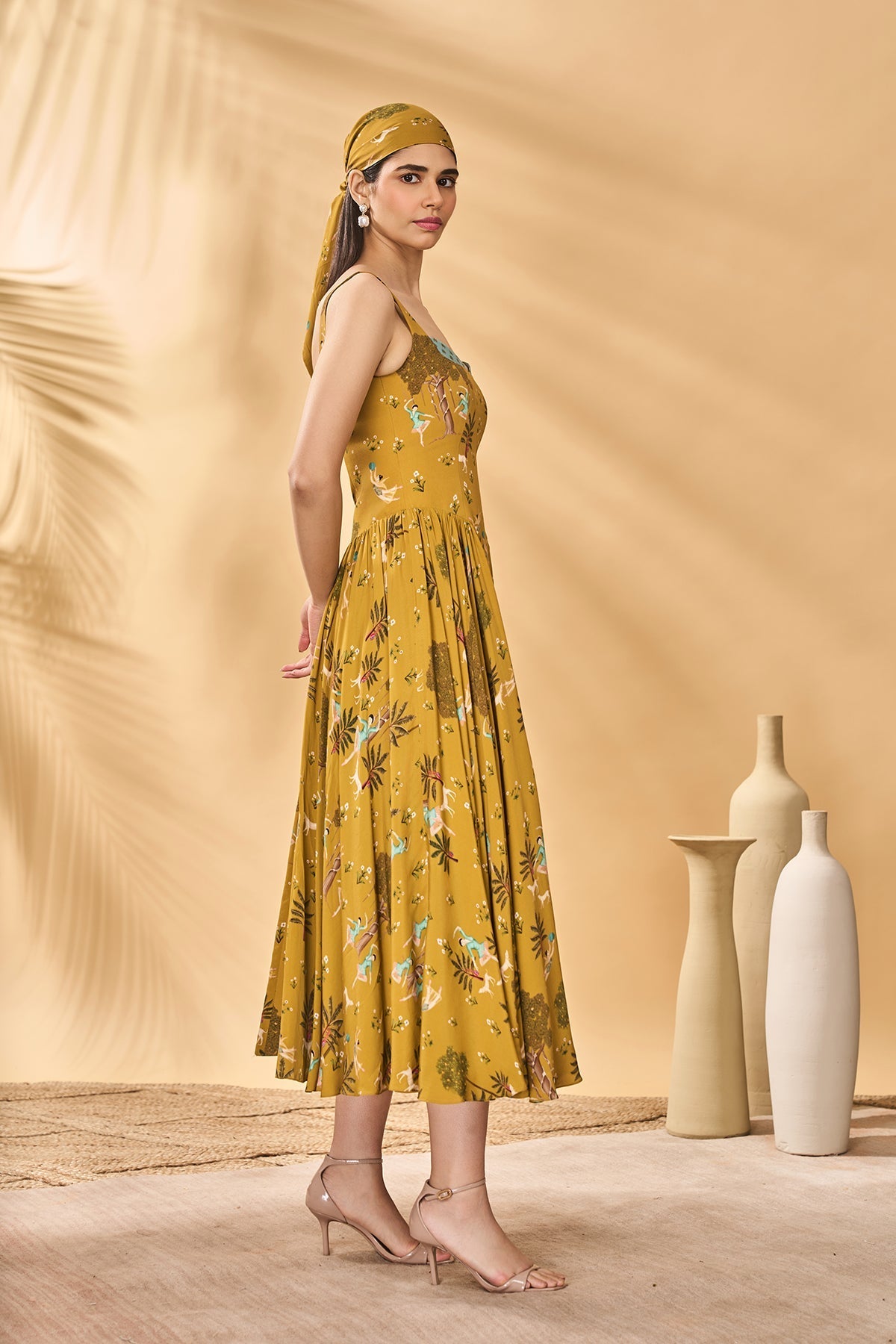 Mustard Pirouette Picnic Corset Dress