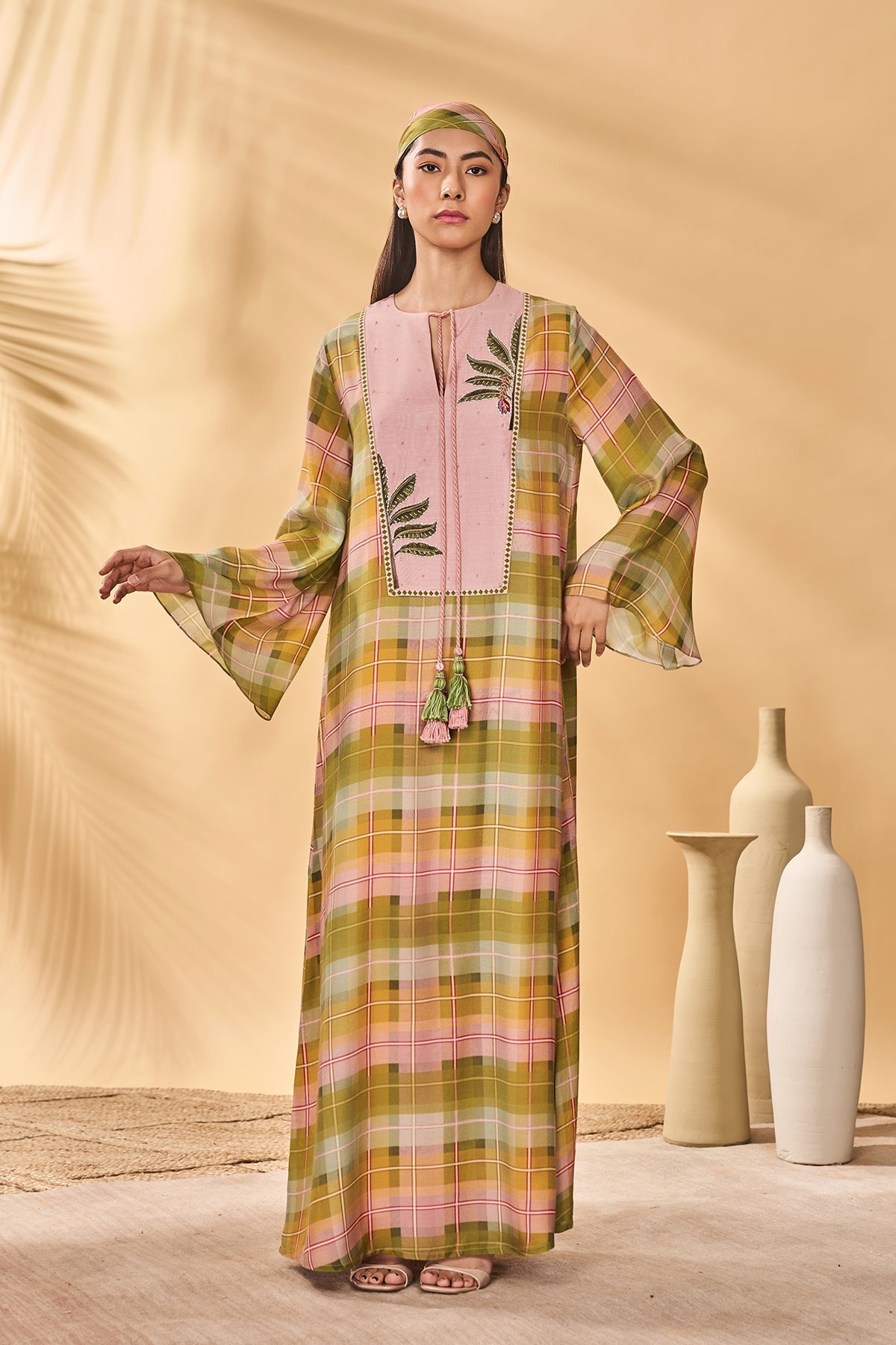 Pina Colada Checkered Kaftan