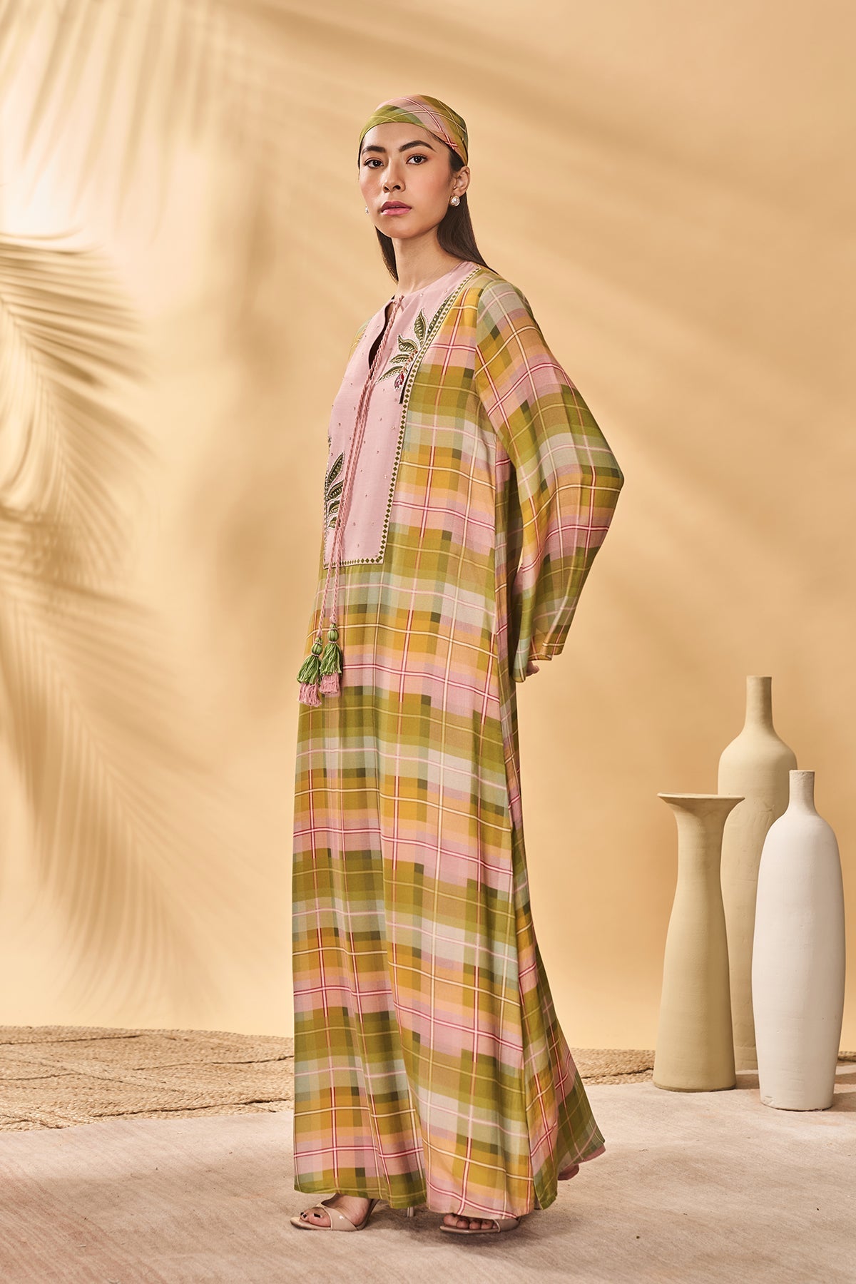 Pina Colada Checkered Kaftan