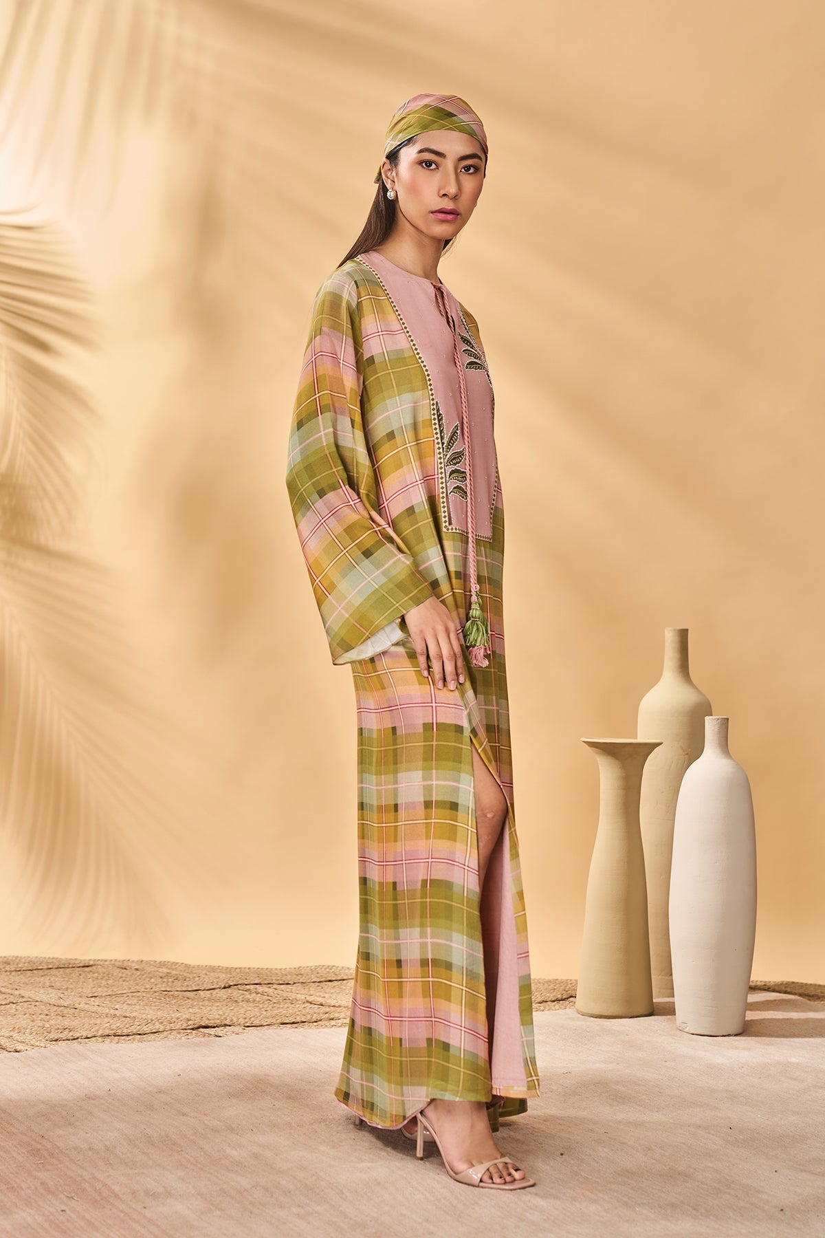 Pina Colada Checkered Kaftan