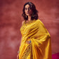 Yellow Resham Work Saree With Blouse