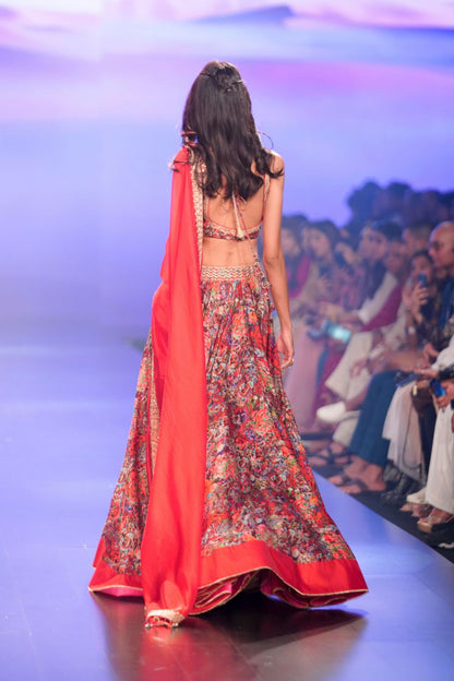 Surkh Laal  Lehenga with Blouse And Dupatta