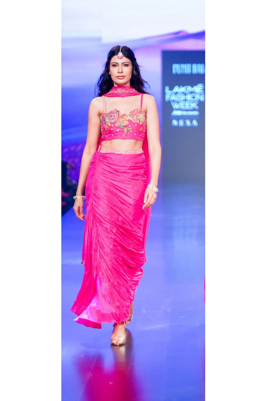 Gulaabi Gulaal Draped Skirt Set