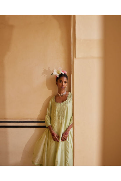 Mint Kurta Paired With Pants & Dupatta