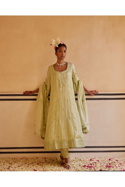 Mint Kurta Paired With Pants & Dupatta