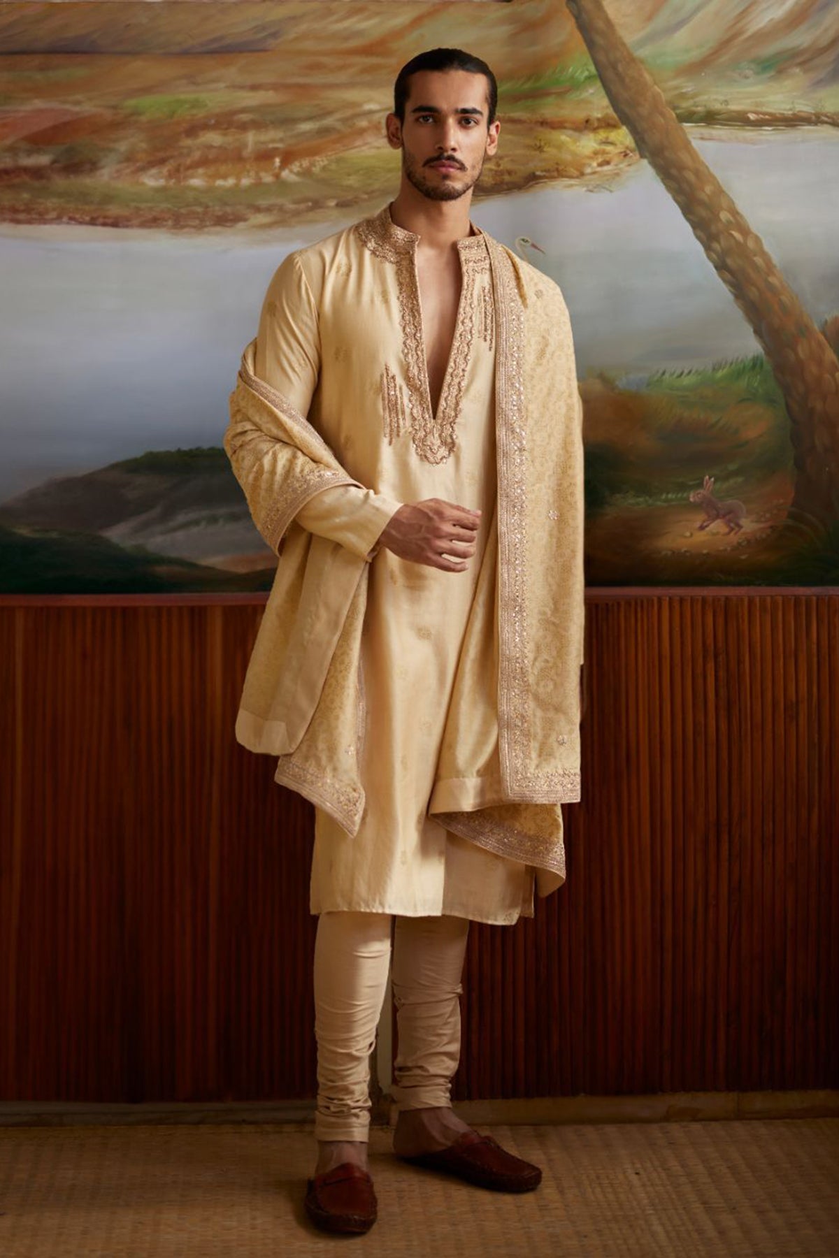 Buttercup Kurta With Dushala & Churidar