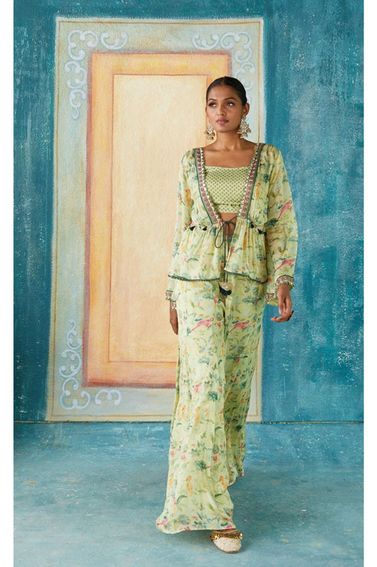 Mint Printed Pant Set