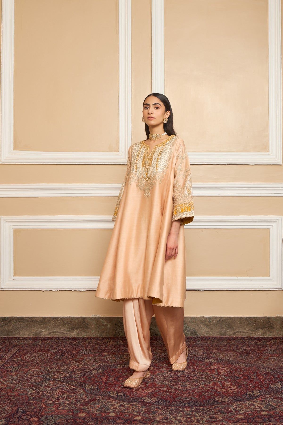 Aakriti Ahuja in Mohsina - Rose Pink Short Kalidaar Choga with Salwar