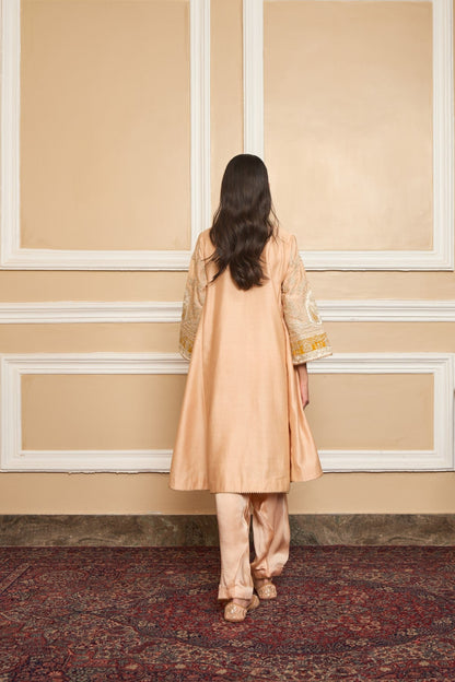 Aakriti Ahuja in Mohsina - Rose Pink Short Kalidaar Choga with Salwar