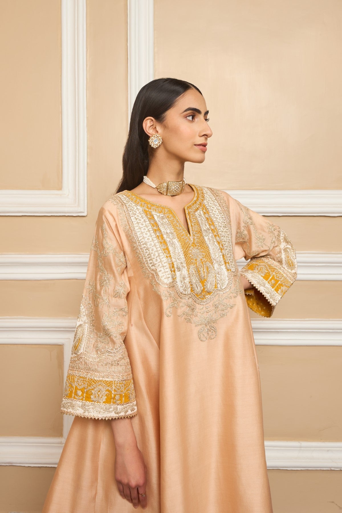 Aakriti Ahuja in Mohsina - Rose Pink Short Kalidaar Choga with Salwar