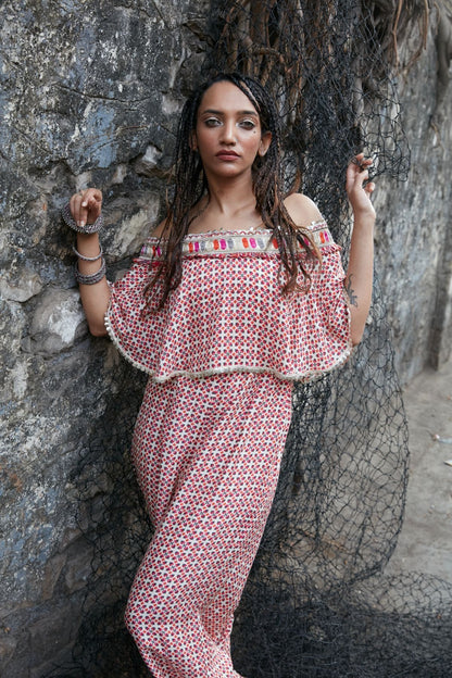 Printed Off-Shoulder Jumpsuit