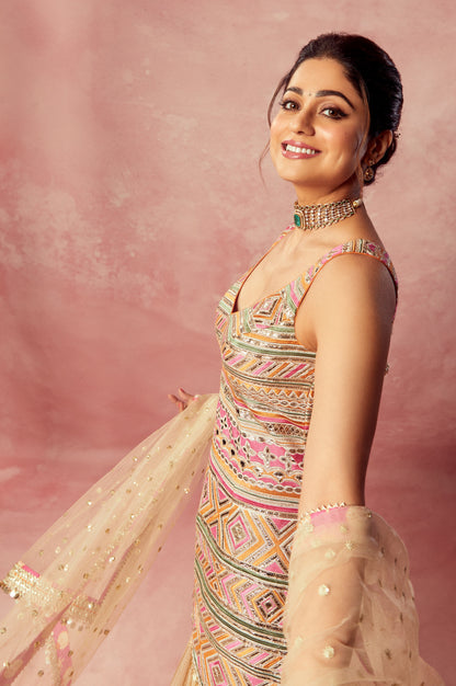 Shamita Shetty in Krishi Sharara Set