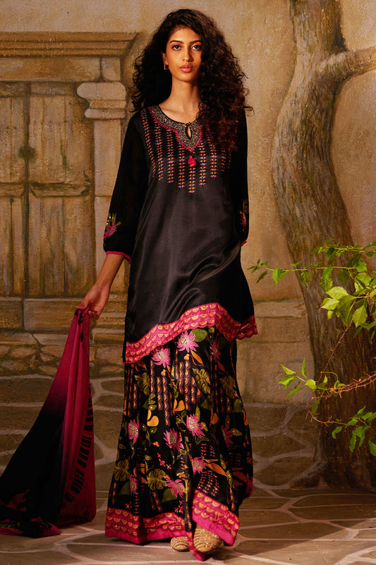 CHARCOAL SHARARA SET