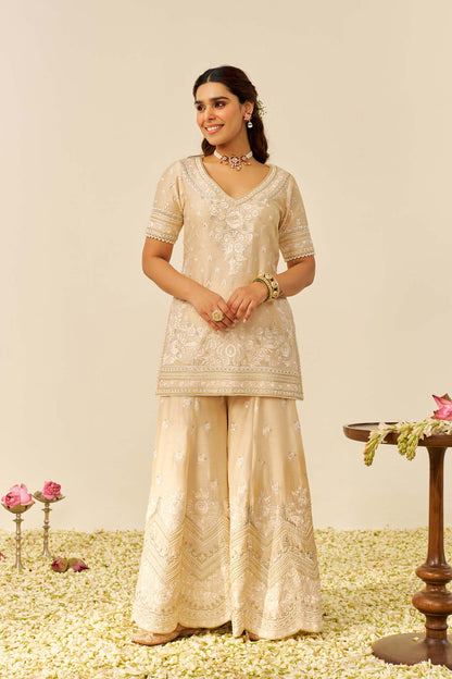 SAMEEHA - SHORT KURTA WITH SHARARA