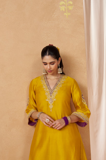 Liana - Mustard Long Chauga with Salwar