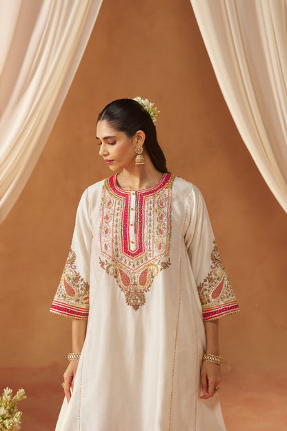 Zimal - Daisy Ivory Short Kalidaar Chauga with Salwar