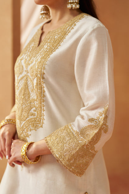 Adeela - Daisy Ivory Kurta with Salwar & Dupatta