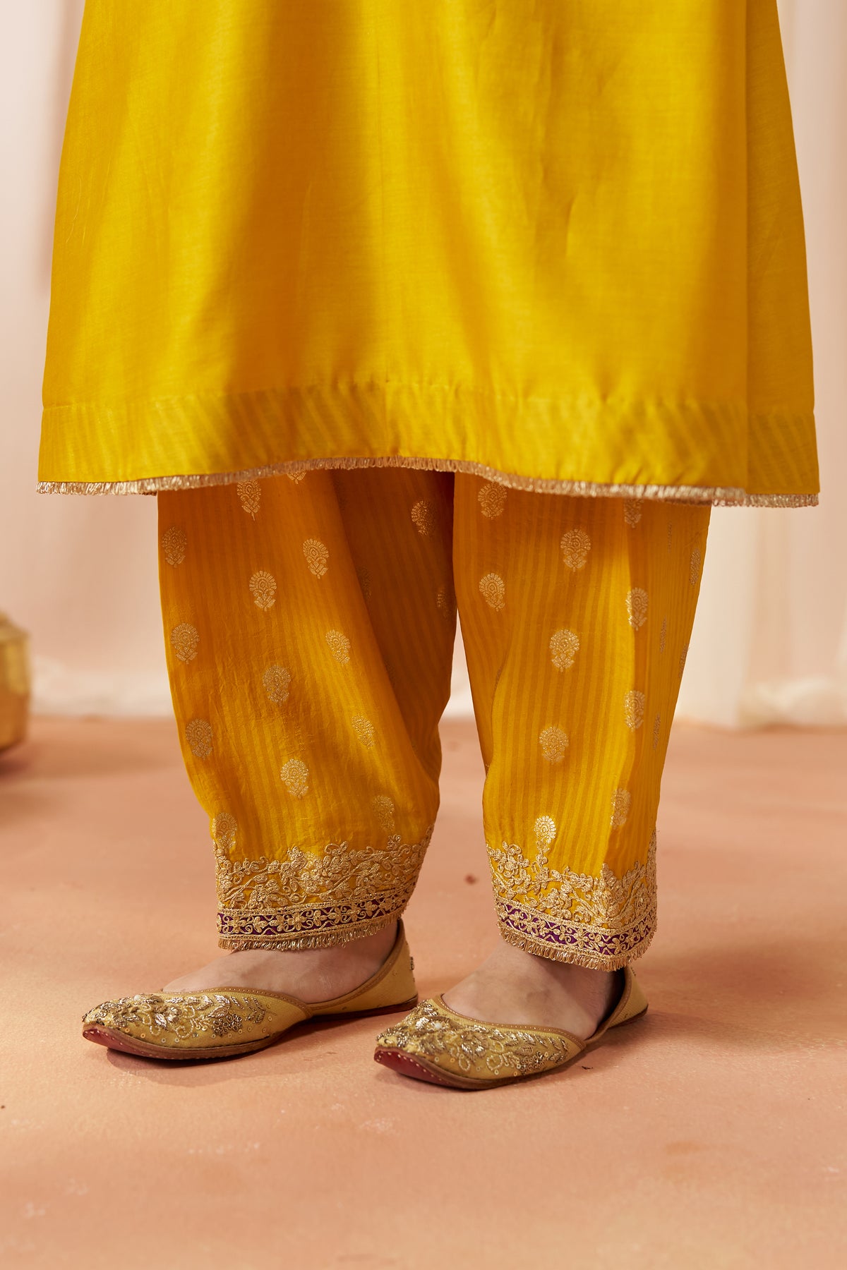 Liana - Mustard Long Chauga with Salwar & Dupatta