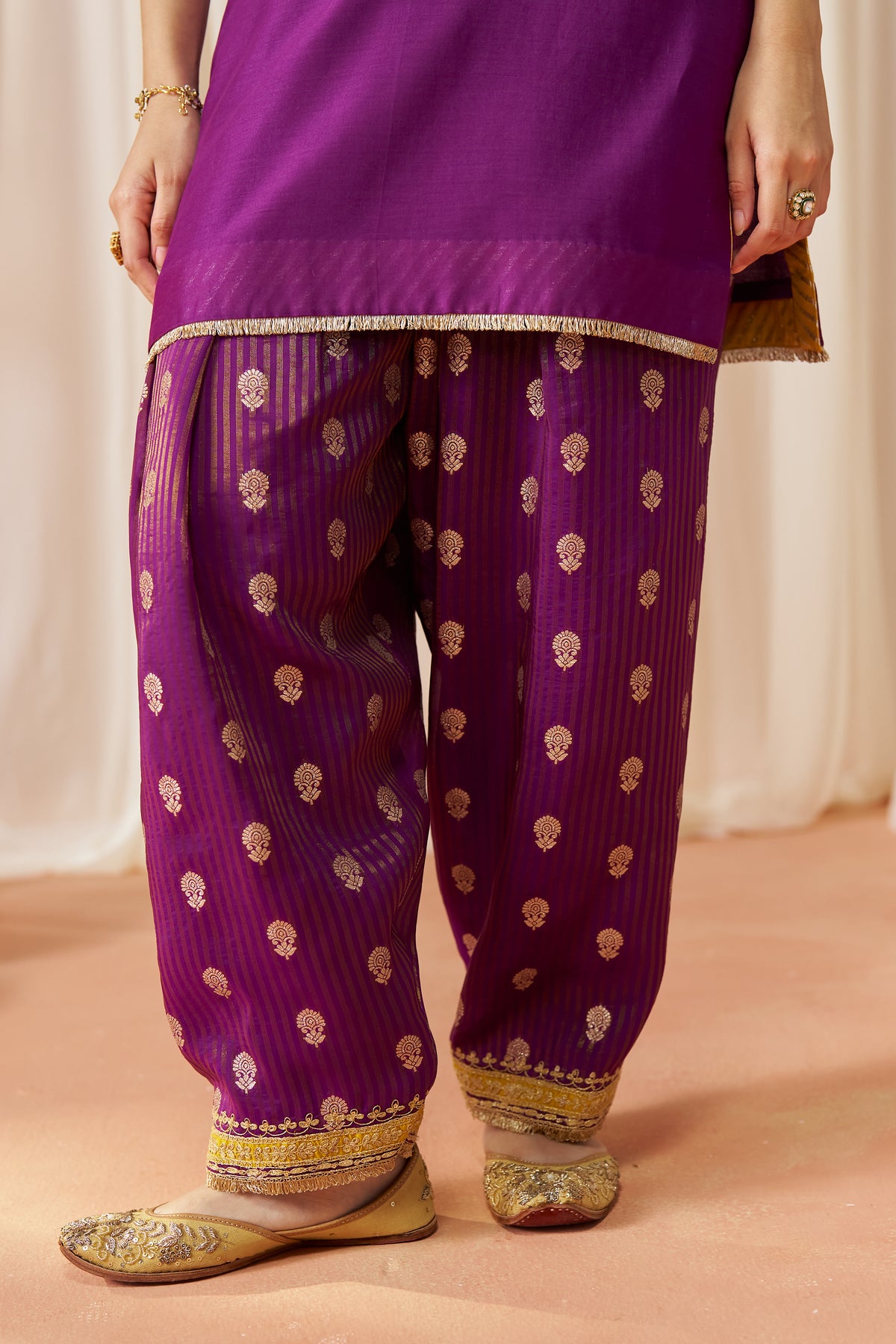 Adeela - Deep Purple Kurta with Salwar