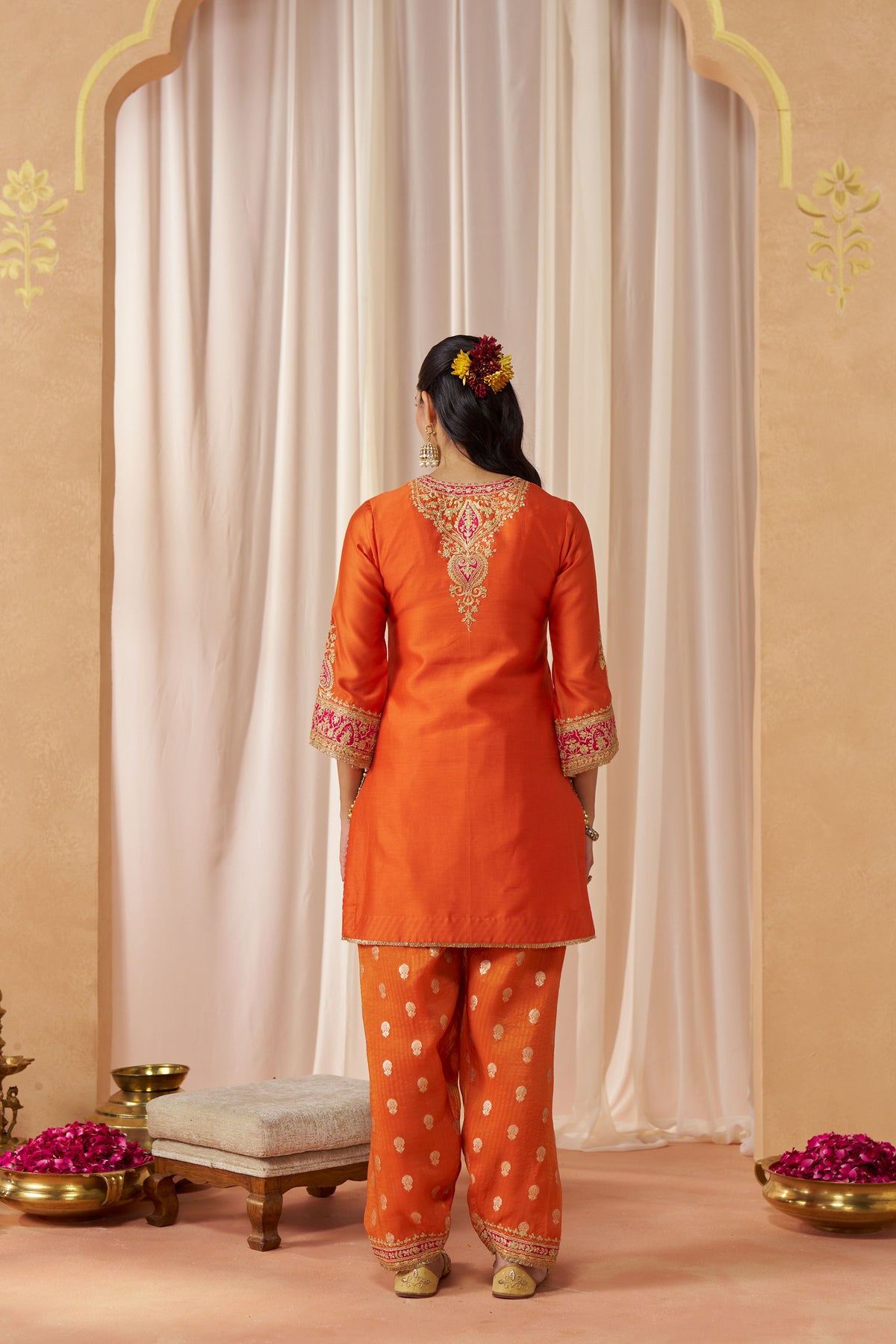 Adeela - Burnt Orange Kurta with Salwar