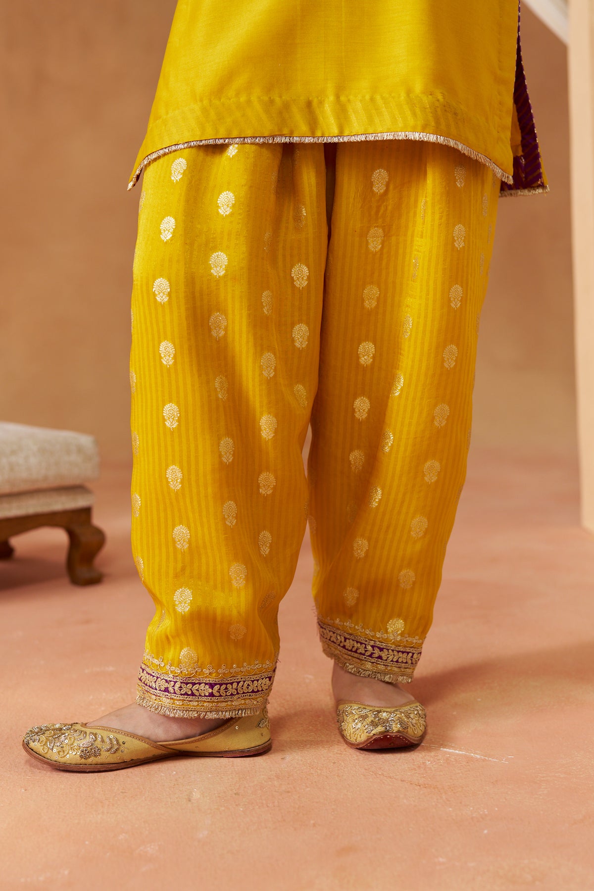 Adeela - Mustard Kurta with Salwar & Dupatta