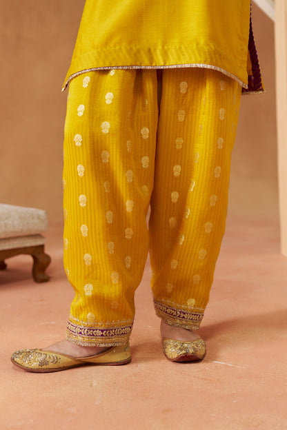 Adeela - Mustard Kurta with Salwar & Dupatta