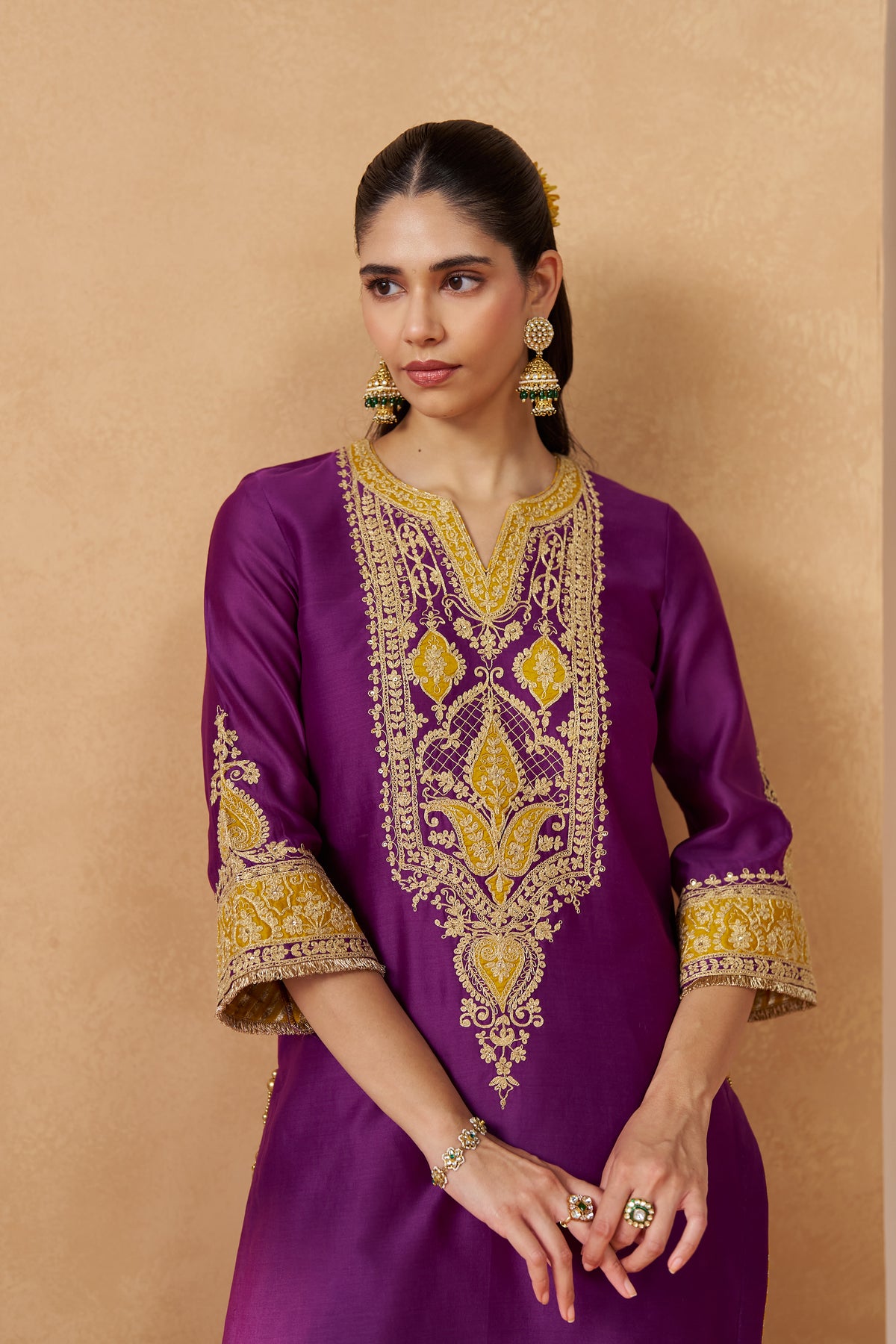 Adeela - Deep Purple Kurta with Salwar & Dupatta