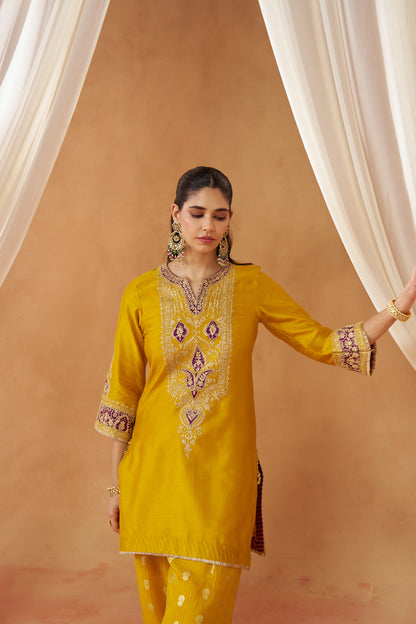 Adeela - Mustard Kurta with Salwar