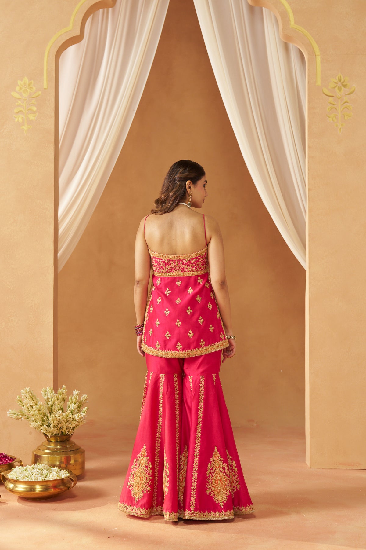 Najma - Hot Pink Kurta with Garara & Heavy Dupatta
