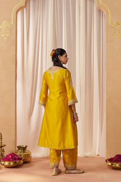 Liana - Mustard Long Chauga with Salwar