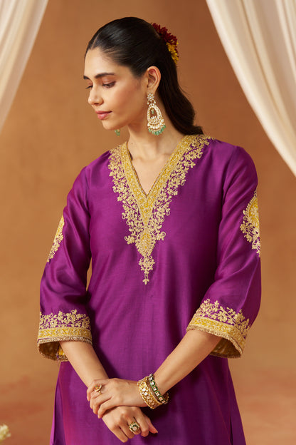 Liana - Deep Purple Long Chauga with Salwar