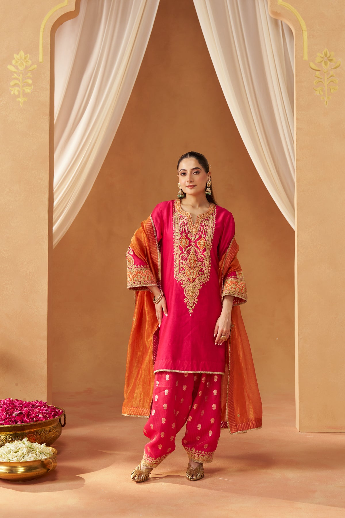 Adeela - Hot Pink Kurta with Salwar & Dupatta